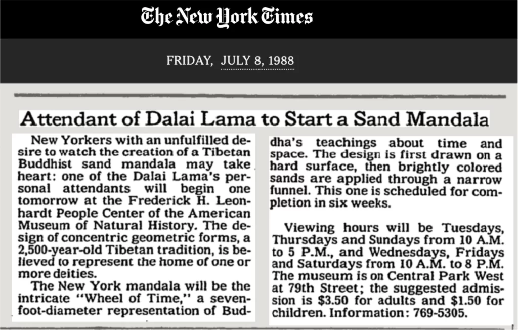 New York Times newspaper article from 1988