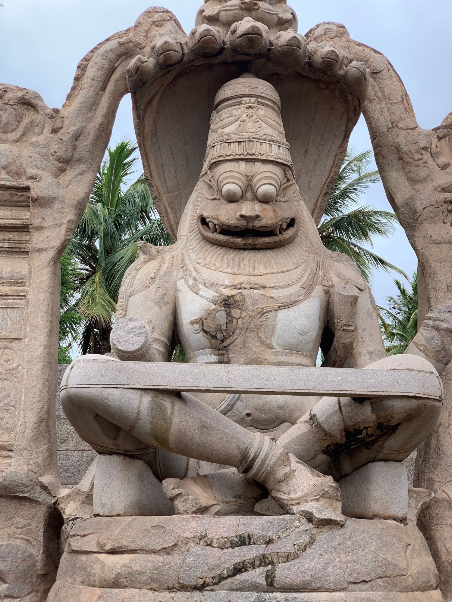 15th century sculpture of Narasimha, seen with similar props to ones we use now