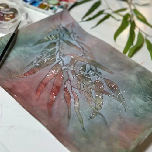 Amy Carroll's eucalyptus leaf artwork