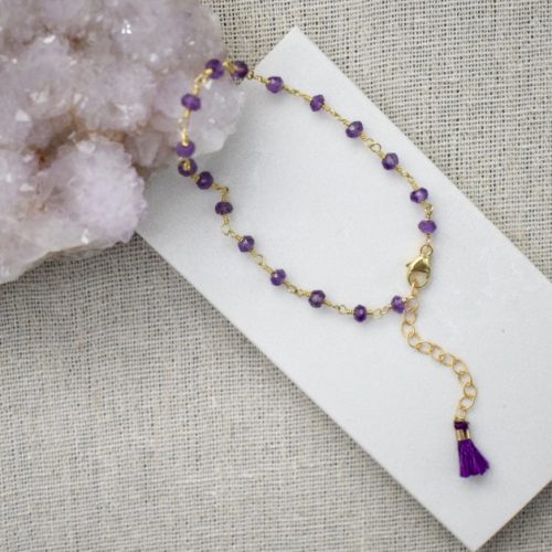 Amethyst Eclectic Tassel Bracelet