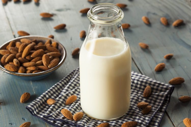 Organic White Almond Milk in a Jug