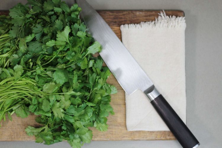 Herbs prepared to be chopped