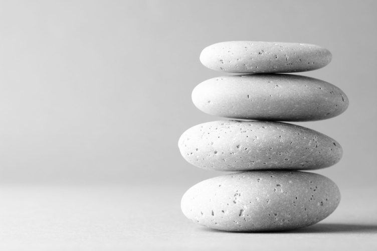 Stack of grey massage stones