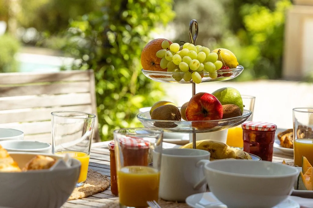 tray of fruits and snacks in france