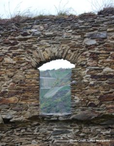 window in rock wall