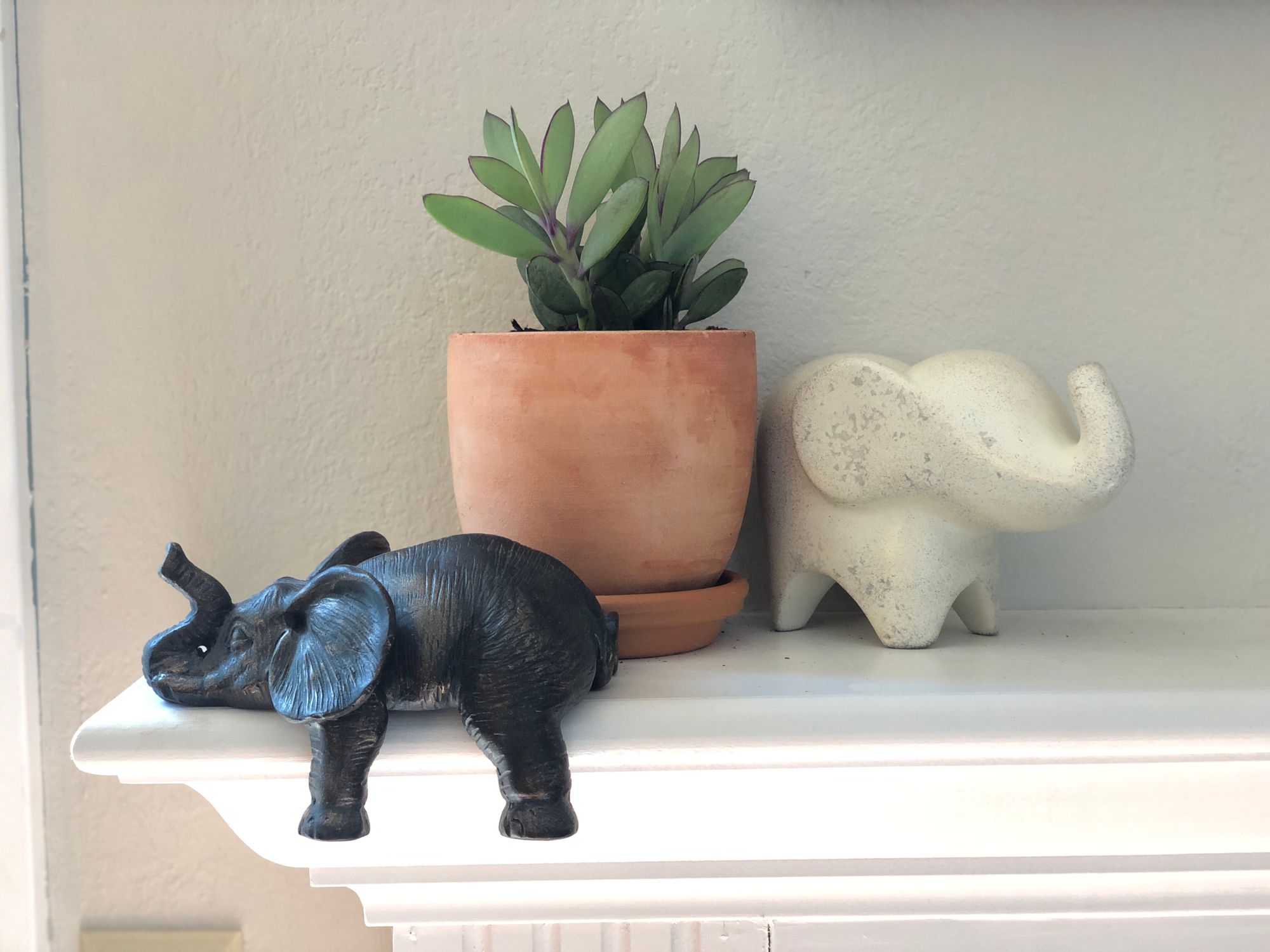 Cute small succulent pot with elephant statue decoration